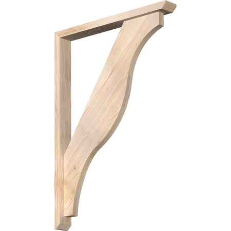 Ekena Millwork Funston Slat Smooth Bracket w/ Offset Brace, Douglas Fir, 3 1/2"W x 30"D x 42"H BKT0402X30X42FST06SDF
